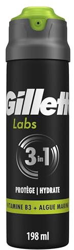 Gillette Labs Gel à Raser Homme, 198 ml | Mousse pour un Rasage Optimal et Confortable, Formule Apaisante pour Protéger contre les Irritations Dues au Rasage