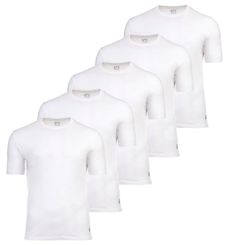 Real Madrid HerrenT-Shirts, 5er Pack | Offizielles Lizenzprodukt, Unterziehshirts 100% Baumwolle, Fangeschenk Männer mit Logo