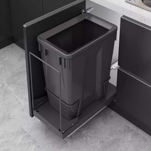 Artiz Poubelle Coulissante Sous Meuble Et Sous Évier Kit Poubelle Sous Évier Bac De Tri Sélectif Et À Déchets Pour Cuisine Avec Glissières À Fermeture Progressive(Single 30L)
