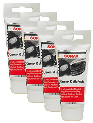 SONAX 4 x 03080000 cromo & AluPaste abrillantador pasta de cuidado 75 ml