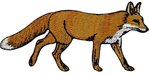Bestickter Fuchs Aufnäher zum Aufbügeln oder Aufnähen, Tierkleidung, Stickerei