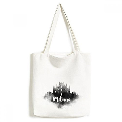 Milano Italy Ink City Einkaufstasche, modisches Design, Segeltuch, umweltfreundlich, große Geschenkkapazität, Einkaufstasche