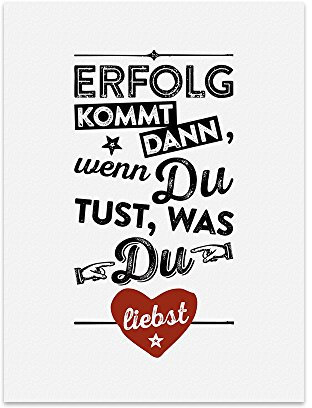 TypeStoff Kunstdruck, Poster mit Spruch – ERFOLG – Bild, Plakat, Druck, Print, Wandbild mit Zitat als Geschenk und Dekoration - KD-00046-M
