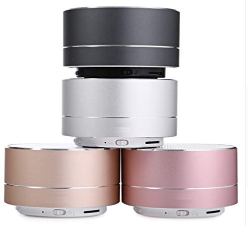 Enceinte Metal Bluetooth pour Samsung Galaxy S8+ Smartphone Port USB Carte TF Auxiliaire Haut-Parleur Micro Mini (Noir)