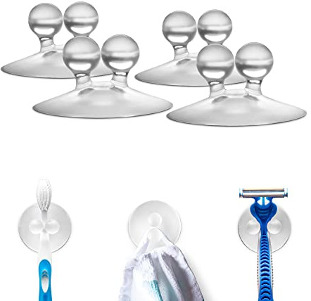 Dreamfarm Jot Super Strong, Everyday, Multi-Purpose PVC Suction Hooks & Holders - Pack of 4, Clear
