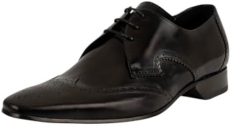 Jeffery West Men's Escobar Leather Shoes, Black Polished