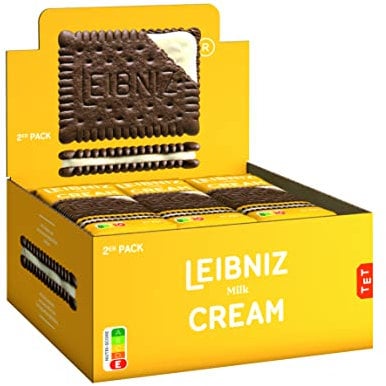 LEIBNIZ Cream Milk - Thekenaufsteller - 2 Kakaokekse mit Milchcremefüllung (18 x 38 g)