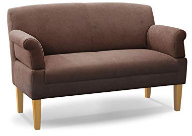 CAVADORE 2-Sitzer Küchensofa Malm, Sitzbank für Küche oder Esszimmer inkl. Armteilverstellung, Leichte Fleckentfernung dank Soft Clean, 152 x 97 x 78, Flachgewebe: braun