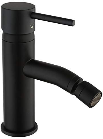 Paini - Diana Einhebelmischer für Bidet aus Messing, schwarze und matte Oberfläche, attraktives Design, komplett in Italien hergestellt und verarbeitet