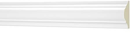 Plinthe plate de 2 mètres 40x20mm - Plinthe PU lisse, blanche, antichoc - AD390 Hexim Perfect - plinthe plate décorative plinthe murale profilés décoratifs