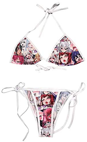 YUANMO Ahegao Bikini Lolita Japonais Manga Lingerie Sexy Anime Soutien-gorge et String Ensemble