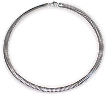 Fly Style Omega-Kette Collier aus 925 Silber - Damen Silberschmuck, Längen:ca. 51.0 cm, Stärke:3 mm