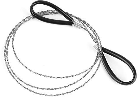 65cm Wire Saw, Pocket Chainsaw Rope Saw, Outdoor Emergency Camping Hunt Survival Chainsaw, Steel Wire Saw Scroll for Bushcraft Gear Hunting Hiking Tree Cutting