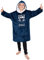 CityComfort Felpa Coperta Bambino - Felpe Oversize con Cappuccio in Morbido Pile Taglia Unica - Regalo per Gamer (Blu)