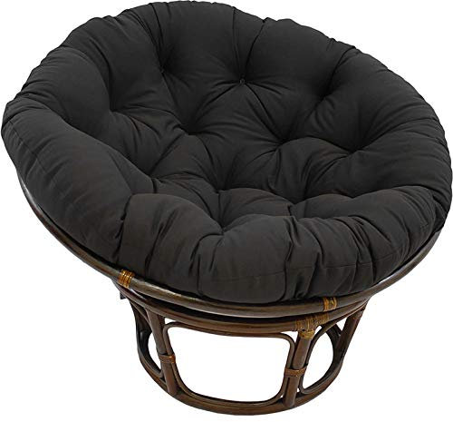 Hängekorb Stuhlkissen, Papasansessel Kissen, Papasan Chair Cushion Pads Floor Cushion Round Papasan Armchair Geeignet für drinnen und draußen,Schwarz,130x130cm