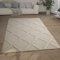 Paco Home Hochflor Teppich Wohnzimmer Shaggy 3D Optik Ethno Boho Vintage Look Weich, Grösse:200x280 cm, Farbe:Creme 5