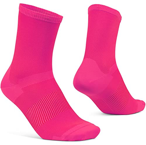 GripGrab Airflows Calze Da Ciclismo Estive Leggere Sportive Calzini Sportivi Uomo Donna Bici Da Corsa MTB Ciclismo, rosa fluo, XS