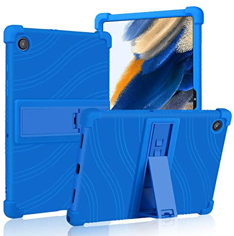 ATOOZ for Samsung Galaxy Tab A8 Case 10.5 Inch 2021 (SM-X200/X205/X207),Soft Silicone Kids Case for Samsung Galaxy Tab A8 10.5 Tablet with Stand (Dark Blue)