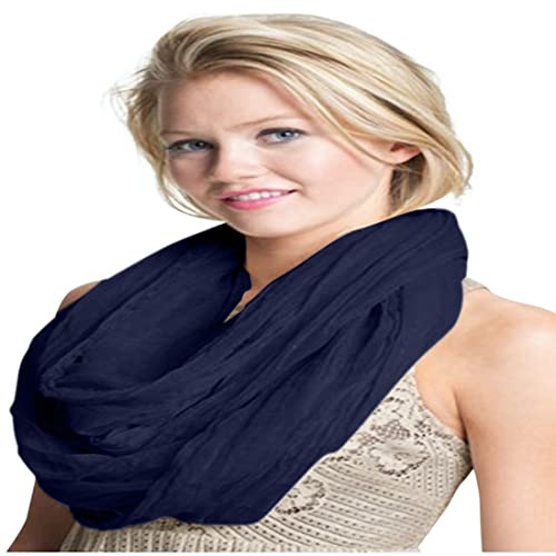 CJ Apparel Navy Blue Nepalese Mobius Infinity Scarf Snood Cowl Circular Tube Eternity Shawl Pashmina NEW