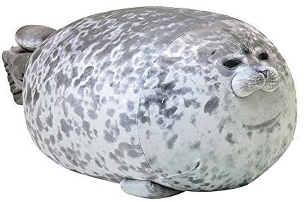Chubby Blob Seal Pillow, Stuffed Animals Seal Plush Toy, Soft Cotton Plush Toys Hugging Pillow Doll Cushion Toys Stuffed Ocean Animals Doll Gifts for Kids and Adults, 40CM