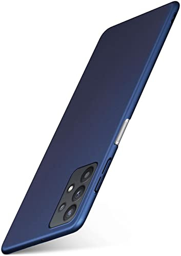 moex für Samsung Galaxy A32 5G Hülle Ultra Dünn, Schutzhülle mit erhöhtem Kameraschutz, Slim Cover Hardcase Backcover, Dünnste Handyhülle Minimalistisch Alpha Case, Metallic Blau