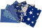 Jukway 6 Stück Baumwollstoff Meterware 50 x 50 cm Patchwork Stoffe zum Nähen Quilten DIY Dekoration Basteln Handwerken, Reine Baumwolle Stoff bedruckte Mustern Stoffpakete (Navy blau)