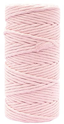 Vaessen Creative Makramee Garn Rosé, 3mm x 100 m, 100% Baumwolle, in Verschiedenen Farben Verfügbar, DIY, Basteln von Dekoration Wie Blumenampel, Wandbehang, Windlicht, Traumfänger