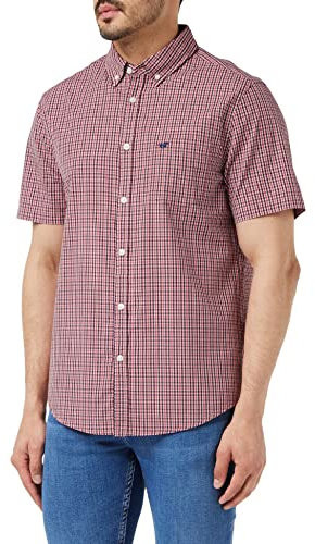 MUSTANG Style Collin Chemise, 2312_Red_Blue_Mini Check 12446, L Homme