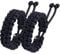 Jewboo Paracord Survival Bracelets Braided Paracord Handmade Rope for Couples Men Women Adjustable Size (2pcs Black)