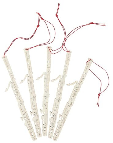 Musikboutique Anhänger aus Pappelholz als Instrumente oder Noten, 5er-Packung (Fagott)