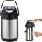 Thermo-Airpot in acciaio inox isolato, capacità 3 l, con pompa per acqua calda, ritenzione del calore di 12 ore, thermos per caffè – 24 ore di ritenzione del freddo, facile da trasportare
