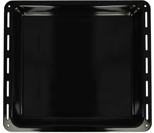 vhbw Backblech kompatibel mit Electrolux 94300491701, 94300491800, 94300491801 Backofen - 42,2 x 37,6 x 5 cm, Antihaftbeschichtet, Emailliert Schwarz