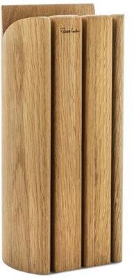 Robert Welch Book Oak Knife Block, 3 Slots. Made from Solid Oak with a Space Saving Design. 10 Year Guarantee.