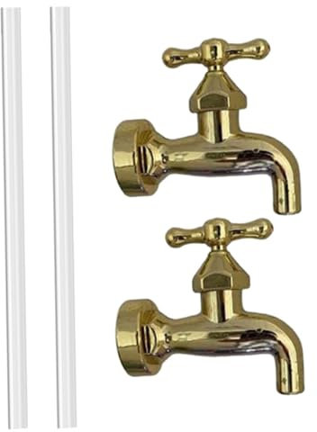 2 Sets Brunnen Wasserhahn Becher Rack Wasserhahn Auslauf Outdoor Wasserbrunnen Gartenen Outdoor Teich en Garten en Kann Auslauf