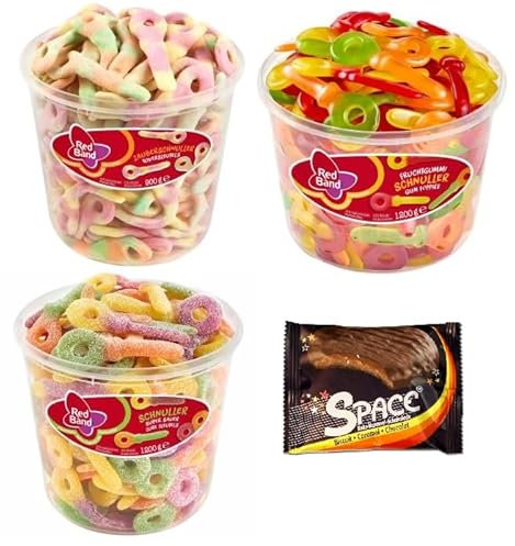 3 Dosen Red Band Mix/Zauberschnuller/Fruchtgummi Schnuller/Saure schnuller + Space Keks von Onlineshop Bormann
