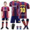 Byhsoep Maillot de Football pour Enfants,Ensemble de Maillots de Football,Set de Maillot de Foot Enfant avec T Shirt Short Ensemble Chaussettes et Protège -Tibias