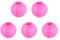 5Pcs 10cm Papier Lampions, Papier Lampions Deko, Hängende Papierlampions Runde Papier Laterne für Hochzeit,Taufe,Geburtstag,Party (Pink)