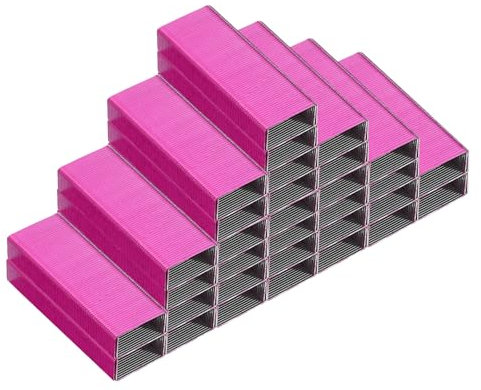 PATIKIL Heftklammern für Hefter, 2er Pack #10 Mini 3/16 Zoll Länge Heftklammern für Büromaterial, Rosarot