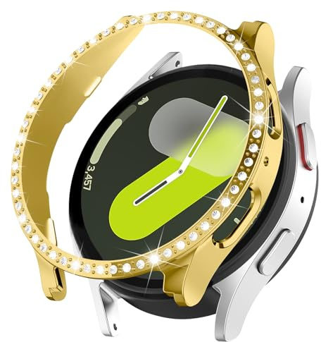 Glitzer Diamant Hülle für Samsung Galaxy Watch 7 Schutzhülle 40mm Damen | Hart PC Cover Leicht Kantenschutz Smartwatch Ersatzgehäuse Case für Galaxy Watch 7 Schutz[Kein Bildschirm][HD][Sensitive]