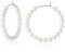 Perlen Creolen Silber 925 Creolen mit Perlen Kleine Perle Creolen Ohrringe Perlenohrringe Ohrhänger Schmuck für Frauen Damen Mädchen 30mm