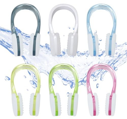 6PCS Tappa Naso Nuoto, Clip per Naso da Nuoto con Scatola Portaoggetti, Tappi Naso Nuoto Clip per Adulti Bambini Principianti, Allenamento per Sport Acquatici (6 Colori)