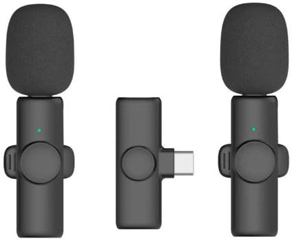 BYbrutek Wireless Lavalier Microphone with Lightning Adapter and Storage Bag - for iPhone, iPad, and Android Phones - Mini Mic for Video Recording and Podcasts with Noise Reduction