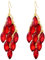 TOFBS Ohrringe für Damen übergroße Blätter Cluster Baumelnde Bohemia Quasten Tropfenohrringe Hypoallergen Modeschmuck Weihnachten Valentinstag Verlobung（Leuchtend Rot）