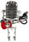 Srliya Vintage Microphone Guitar Robot Table Lamp Aluminum Retro Metal Robot Night Light for Bedroom Desk Home Decor (Red)