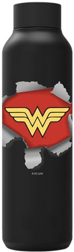 Quokka Borraccia termica in acciaio inox solido Jet Black 630 ml Wonder Woman