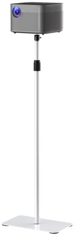 suptek Projector Stand Floor Adjustable Height from 1015 to 1385mm Universal Projector Floor Mount 360 Degree Rotation, White PR001FW