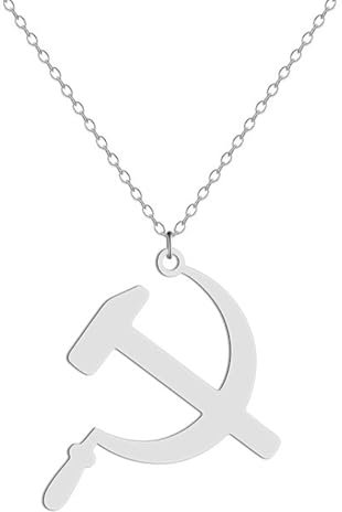 GZHENGZG Herren Halskette, Damenschmuck Hammer und Sichel Anhänger Halskette für Frauen Mädchen Hollow Charm Halskette Schmuck Geschenk Geschenk