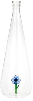 Balvi Bouteille Botanical Anemone Couleur Bleu Fabriquée à la Main en Borosilicate Verre 1 L