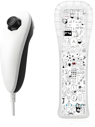 QUMOX Mando a distancia Wii y Nunchuck negros compatibles con la consola Wii/Wii U (Motion Plus no incluido)