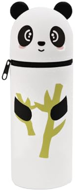 NICEIN Kawaii Federmäppchen, 2-in-1 Stand Mäppchen mit Reißverschluss, Niedliches Cartoon Tier Federmappe, Federtasche für Schülerin Teenager Mädchen, Große Pencil Case, Aesthetic Schulbedarf (Weiß)